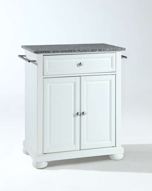 Crosley Furniture - Alexandria Solid Granite Top Portable Kitchen Island in White Finish - KF30023AWH veiw 1