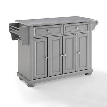 Crosley Furniture - Alexandria Stainless Steel Top Kitchen Island/Cart Gray/Stainless Steel - KF30202AGY veiw 1