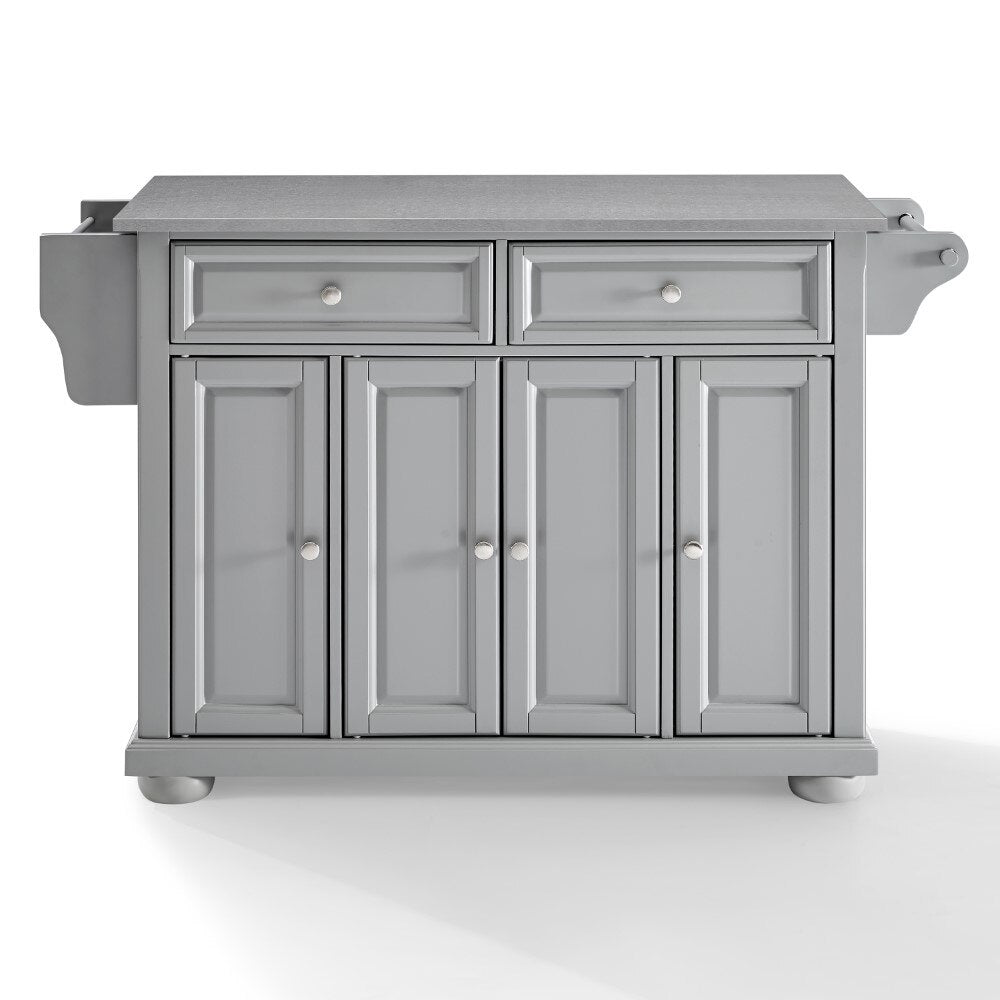 Crosley Furniture - Alexandria Stainless Steel Top Kitchen Island/Cart Gray/Stainless Steel - KF30202AGY veiw 2