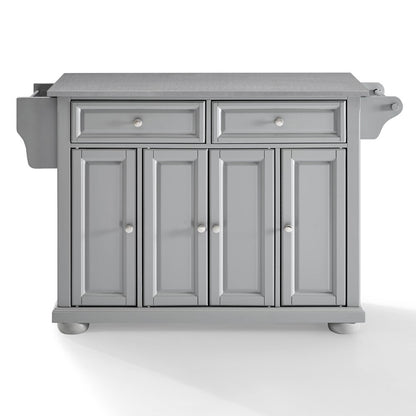 Crosley Furniture - Alexandria Stainless Steel Top Kitchen Island/Cart Gray/Stainless Steel - KF30202AGY veiw 2