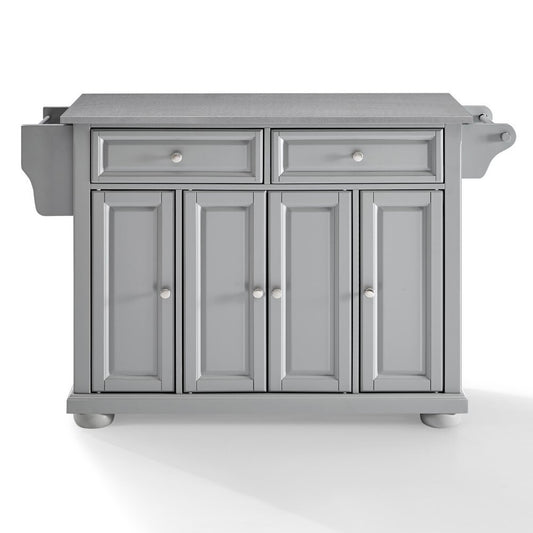 Crosley Furniture - Alexandria Stainless Steel Top Kitchen Island/Cart Gray/Stainless Steel - KF30202AGY veiw 2
