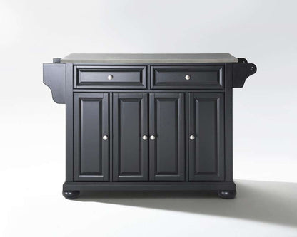 Crosley Furniture - Alexandria Stainless Steel Top Kitchen Island in Black Finish - KF30002ABK veiw 1