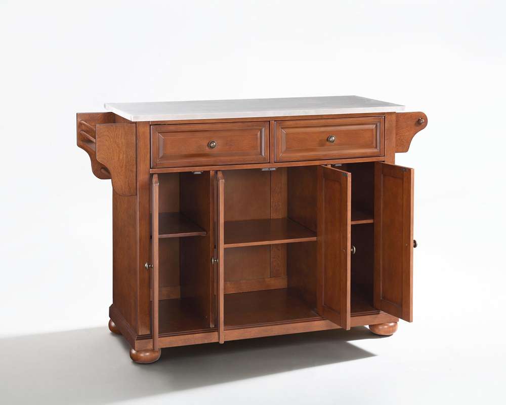 Crosley Furniture - Alexandria Stainless Steel Top Kitchen Island in Classic Cherry Finish - KF30002ACH veiw 3