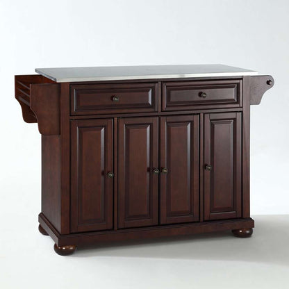 Crosley Furniture - Alexandria Stainless Steel Top Kitchen Island in Vintage Mahogany Finish - KF30002AMA veiw 1