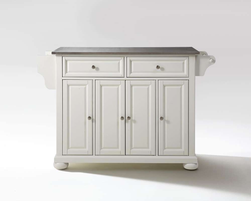Crosley Furniture - Alexandria Stainless Steel Top Kitchen Island in White Finish - KF30002AWH view 1