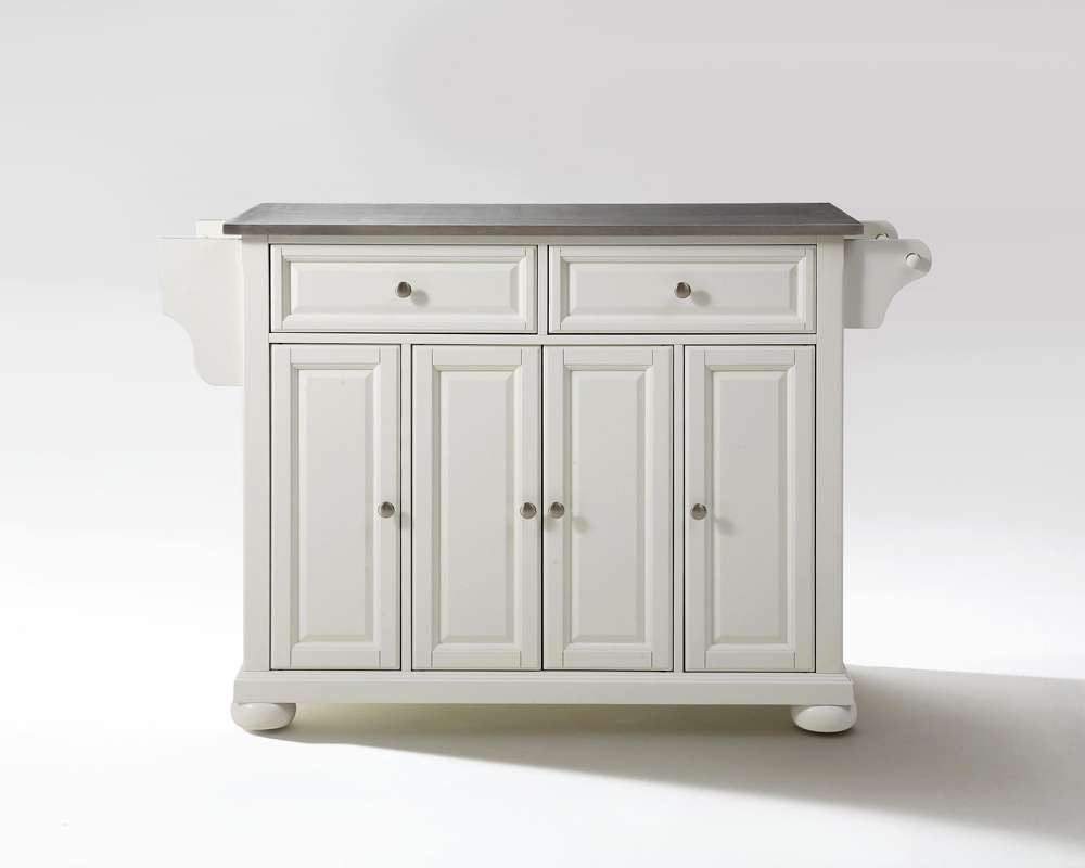 Crosley Furniture - Alexandria Stainless Steel Top Kitchen Island in White Finish - KF30002AWH veiw 1