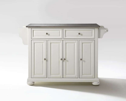 Crosley Furniture - Alexandria Stainless Steel Top Kitchen Island in White Finish - KF30002AWH veiw 1