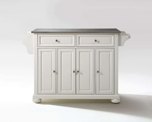 Crosley Furniture - Alexandria Stainless Steel Top Kitchen Island in White Finish - KF30002AWH veiw 1