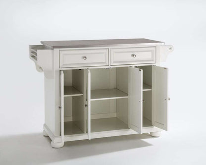 Crosley Furniture - Alexandria Stainless Steel Top Kitchen Island in White Finish - KF30002AWH veiw 4