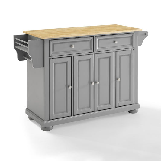Crosley Furniture - Alexandria Wood Top Kitchen Island/Cart Gray/Natural - KF30201AGY veiw 1