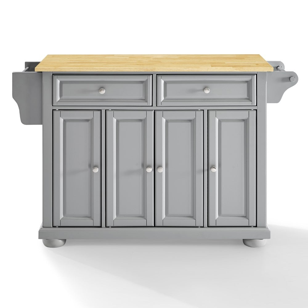 Crosley Furniture - Alexandria Wood Top Kitchen Island/Cart Gray/Natural - KF30201AGY veiw 2
