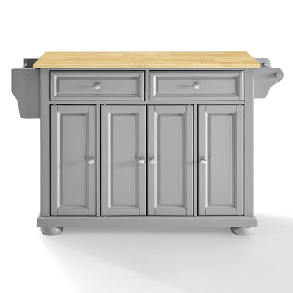 Crosley Furniture - Alexandria Wood Top Kitchen Island/Cart Gray/Natural - KF30201AGY veiw 2