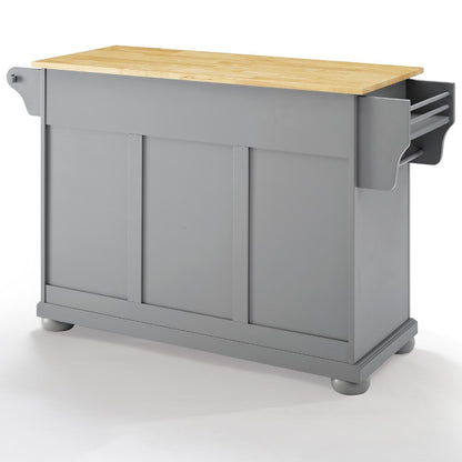 Crosley Furniture - Alexandria Wood Top Kitchen Island/Cart Gray/Natural - KF30201AGY veiw 3