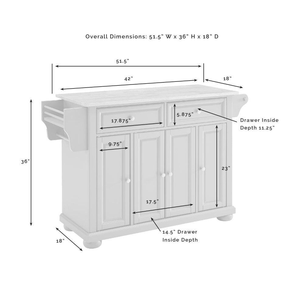 Crosley Furniture - Alexandria Wood Top Kitchen Island/Cart Gray/Natural - KF30201AGY veiw 6