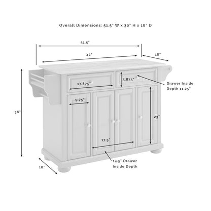 Crosley Furniture - Alexandria Wood Top Kitchen Island/Cart Gray/Natural - KF30201AGY veiw 6