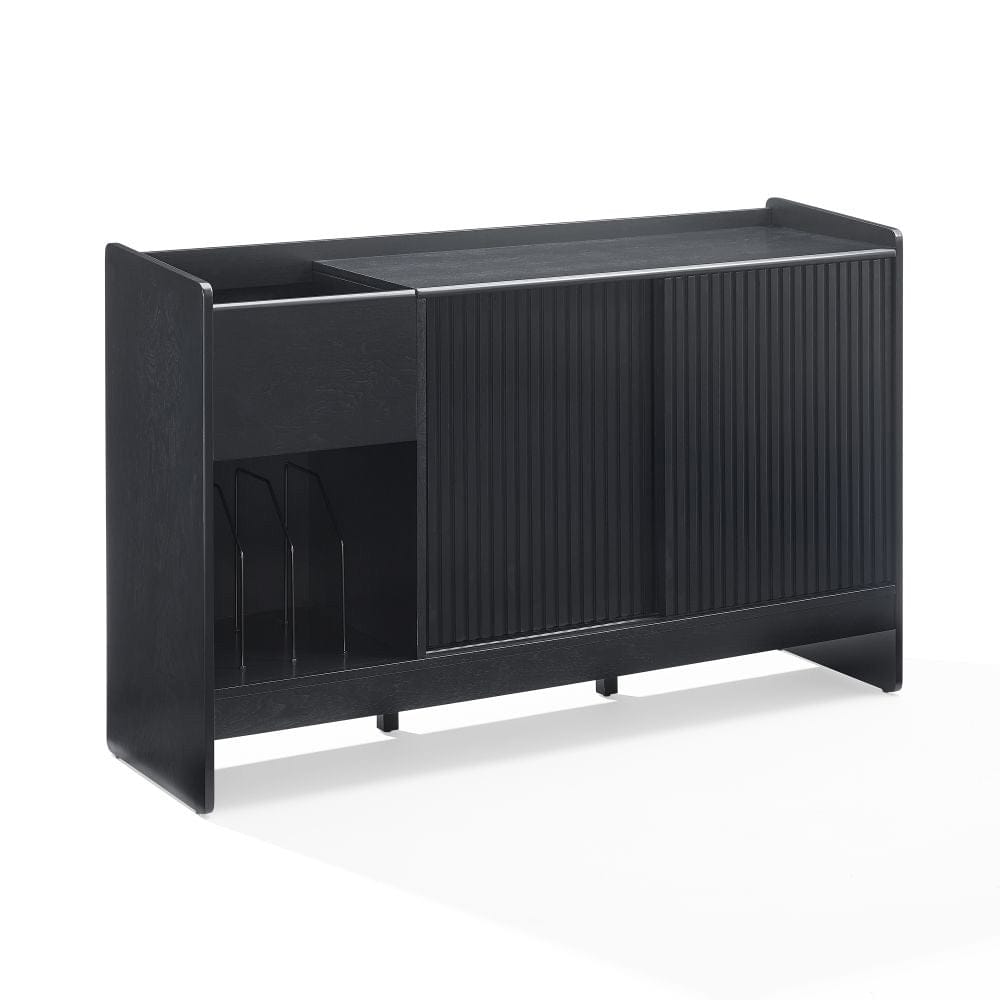 Crosley Furniture - Arden Record Player Cabinet With Vinyl Storage - CF1160-BK view 2