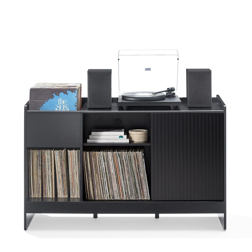 Crosley Furniture - Arden Record Player Cabinet With Vinyl Storage - CF1160-BK view 6