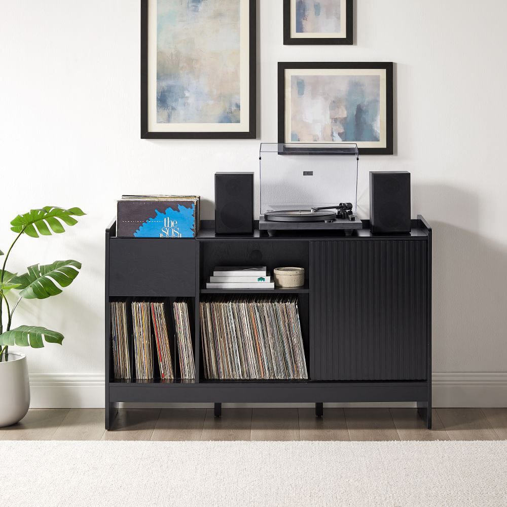 Crosley Furniture - Arden Record Player Cabinet With Vinyl Storage - CF1160-BK view 8