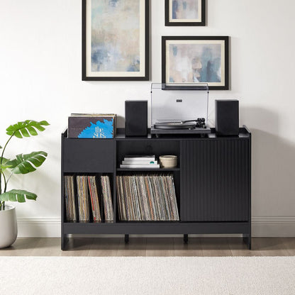 Crosley Furniture - Arden Record Player Cabinet With Vinyl Storage - CF1160-BK view 8