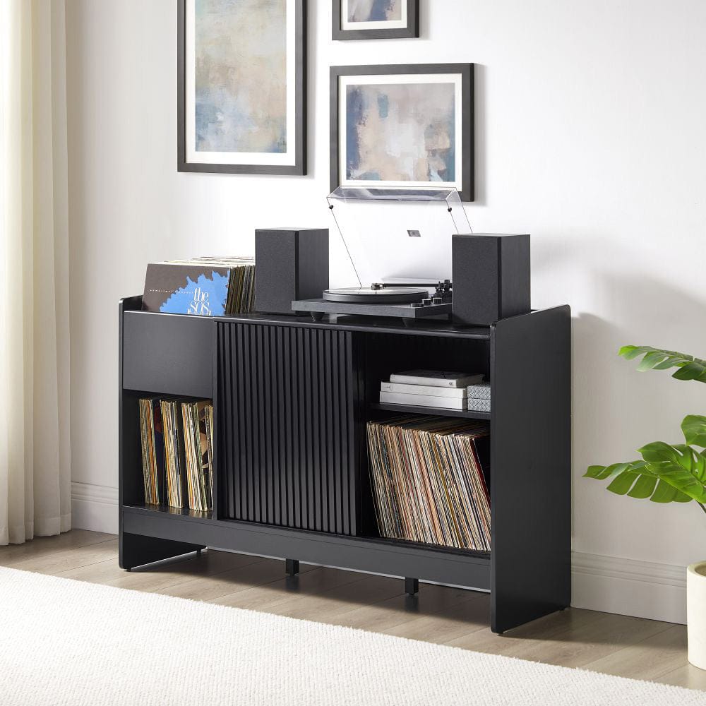Crosley Furniture - Arden Record Player Cabinet With Vinyl Storage - CF1160-BK view 0