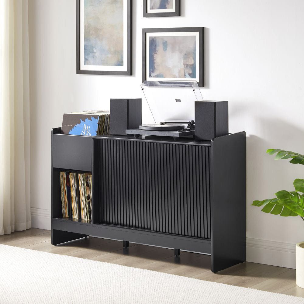 Crosley Furniture - Arden Record Player Cabinet With Vinyl Storage - CF1160-BK view 1