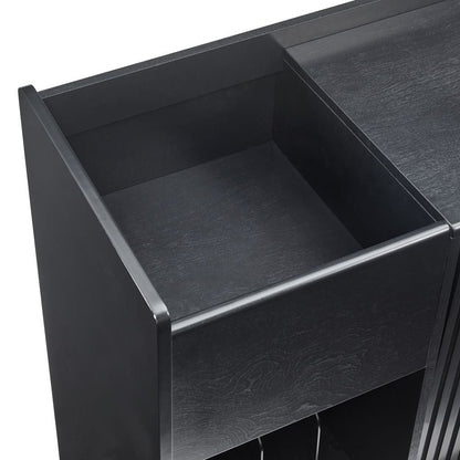 Crosley Furniture - Arden Record Player Cabinet With Vinyl Storage - CF1160-BK view 4