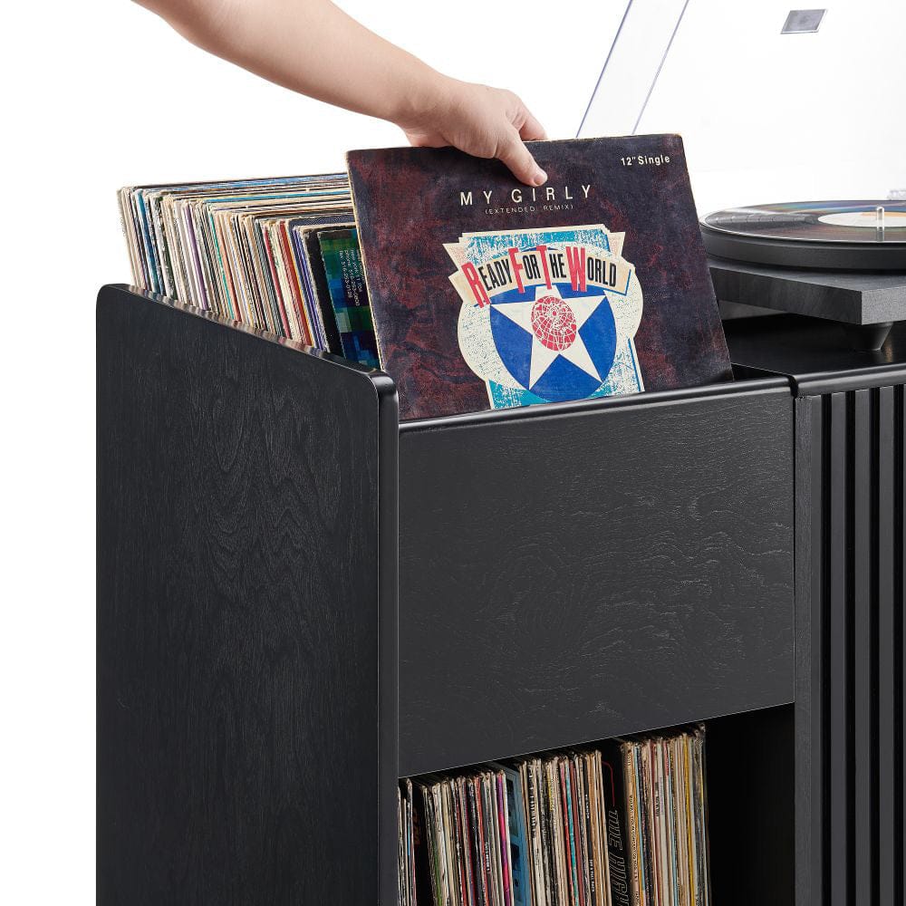 Crosley Furniture - Arden Record Player Cabinet With Vinyl Storage - CF1160-BK view 9
