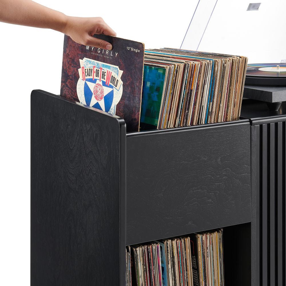Crosley Furniture - Arden Record Player Cabinet With Vinyl Storage - CF1160-BK view 1