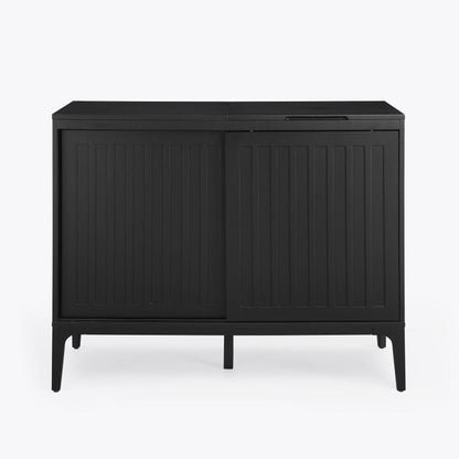 Crosley Furniture - Asher Large Record Player Cabinet With Vinyl Storage - CF1140-MB view 2