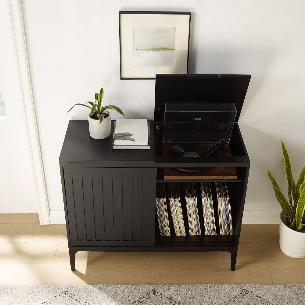 Crosley Furniture - Asher Large Record Player Cabinet With Vinyl Storage - CF1140-MB view 0