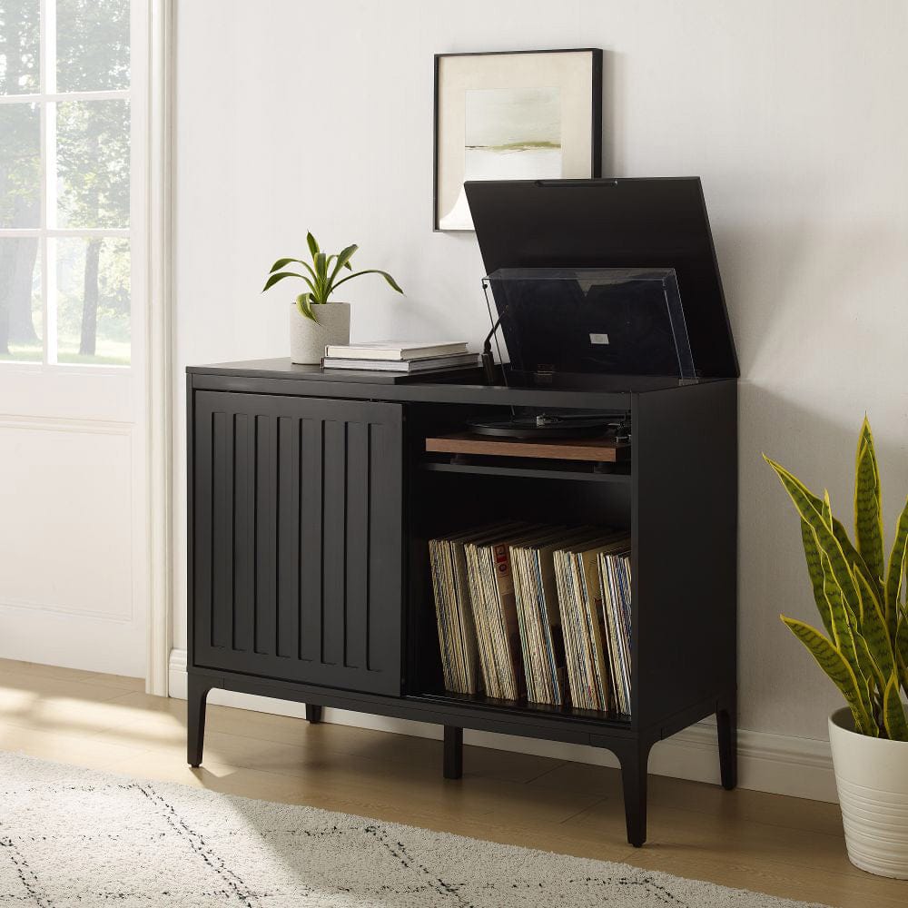 Crosley Furniture - Asher Large Record Player Cabinet With Vinyl Storage - CF1140-MB view 1