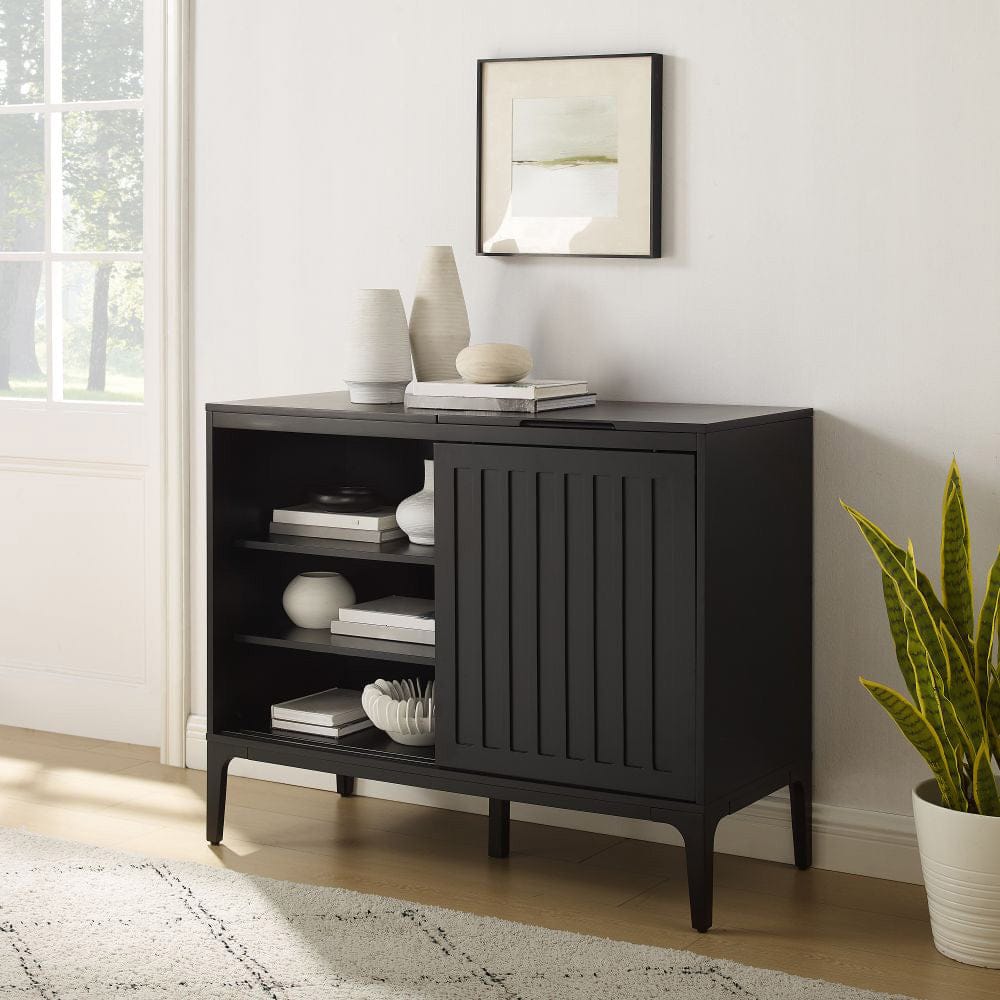 Crosley Furniture - Asher Large Record Player Cabinet With Vinyl Storage - CF1140-MB view 2