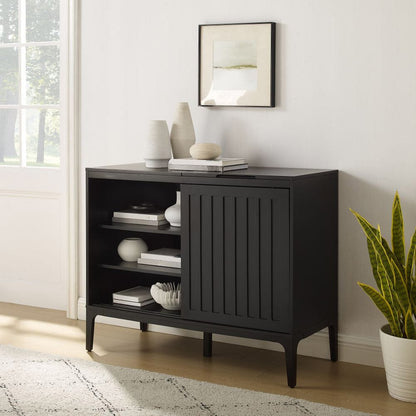 Crosley Furniture - Asher Large Record Player Cabinet With Vinyl Storage - CF1140-MB view 2