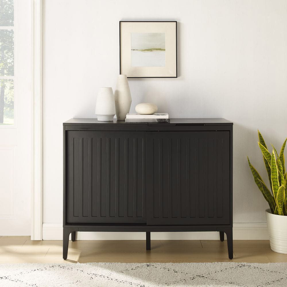 Crosley Furniture - Asher Large Record Player Cabinet With Vinyl Storage - CF1140-MB view 3