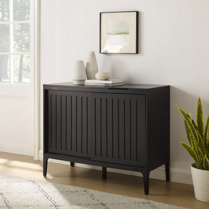 Crosley Furniture - Asher Large Record Player Cabinet With Vinyl Storage - CF1140-MB view 4