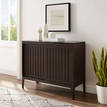 Crosley Furniture - Asher Record Storage Media Console Dark Brown - CF1140-BR veiw 1