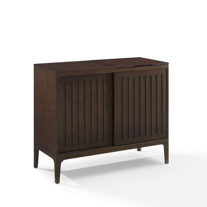 Crosley Furniture - Asher Record Storage Media Console Dark Brown - CF1140-BR veiw 2