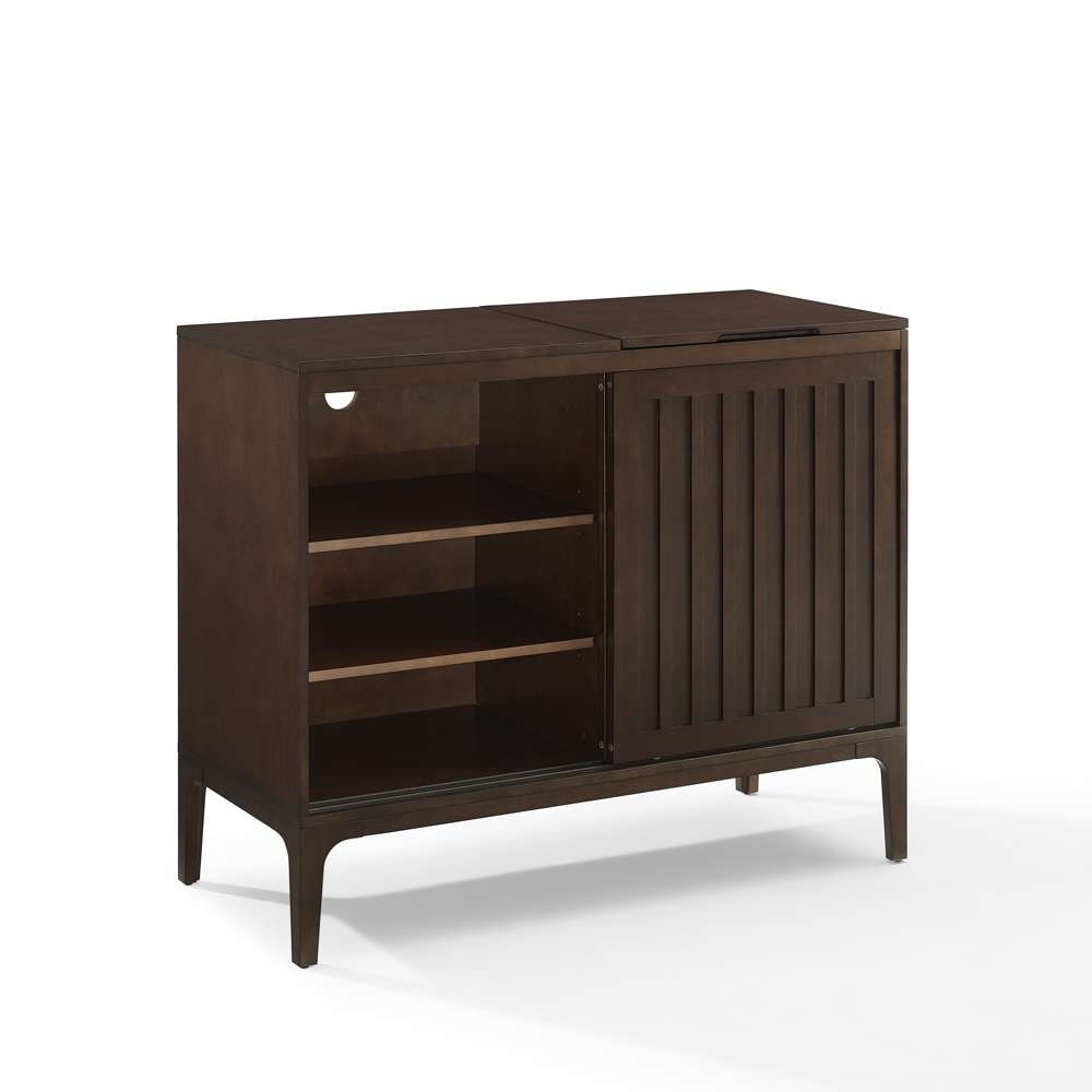 Crosley Furniture - Asher Record Storage Media Console Dark Brown - CF1140-BR veiw 4