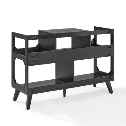 Crosley Furniture - Asheville Large Record Player Stand With Vinyl Storage - CF1148-BK view 4