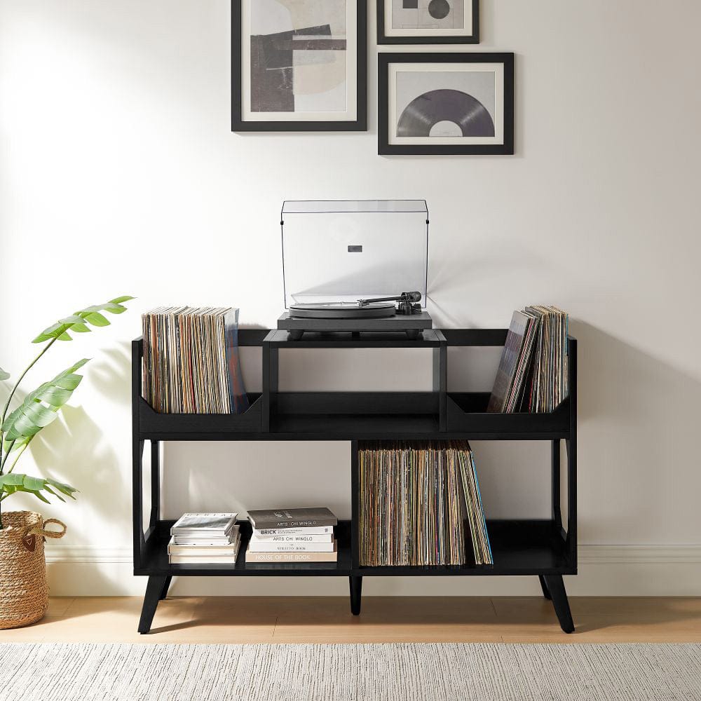 Crosley Furniture - Asheville Large Record Player Stand With Vinyl Storage - CF1148-BK view 7