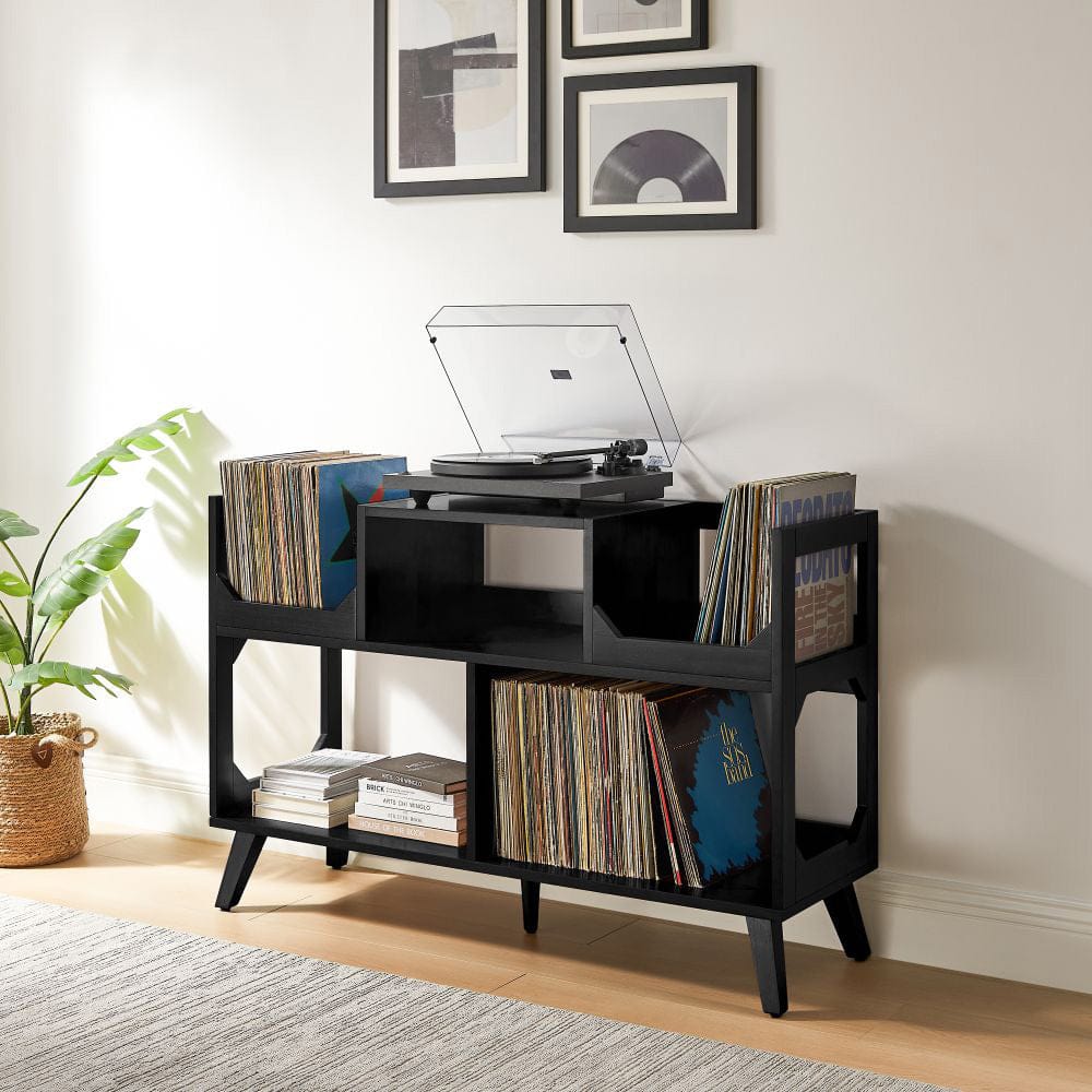 Crosley Furniture - Asheville Large Record Player Stand With Vinyl Storage - CF1148-BK view 8
