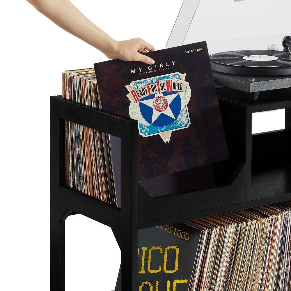 Crosley Furniture - Asheville Large Record Player Stand With Vinyl Storage - CF1148-BK view 9