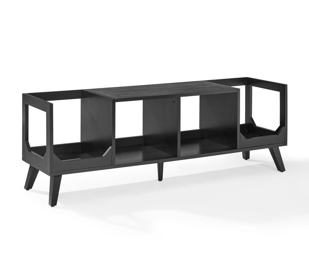 Crosley Furniture - Asheville Low Record Player Stand With Vinyl Storage - CF1149-BK view 1
