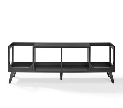 Crosley Furniture - Asheville Low Record Player Stand With Vinyl Storage - CF1149-BK view 2