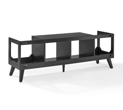 Crosley Furniture - Asheville Low Record Player Stand With Vinyl Storage - CF1149-BK view 3