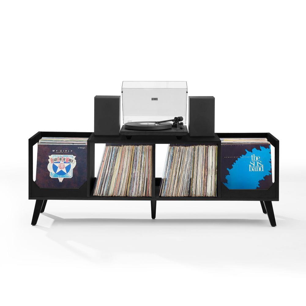 Crosley Furniture - Asheville Low Record Player Stand With Vinyl Storage - CF1149-BK view 7