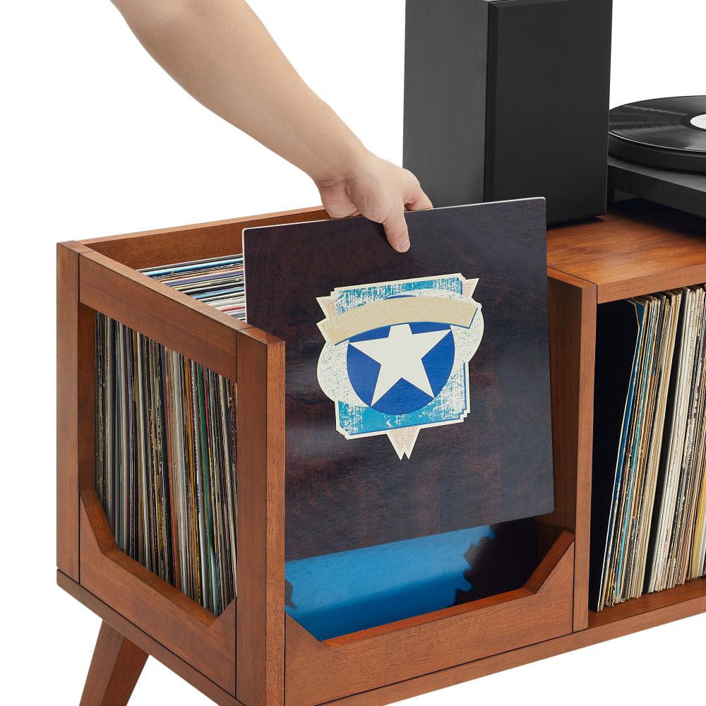 Crosley Furniture - Asheville Low Record Player Stand With Vinyl Storage - CF1149-WA view 6