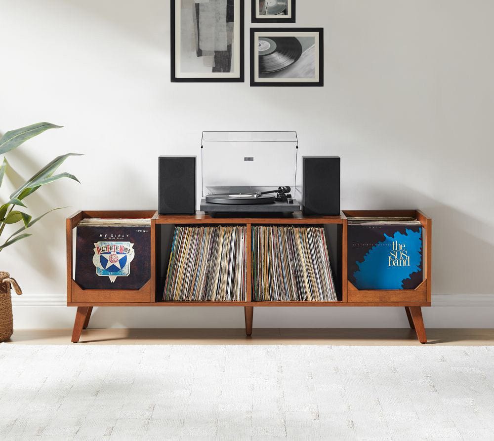 Crosley Furniture - Asheville Low Record Player Stand With Vinyl Storage - CF1149-WA view 8