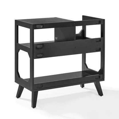 Crosley Furniture - Asheville Medium Record Player Stand With Vinyl Storage - CF1147-BK view 3