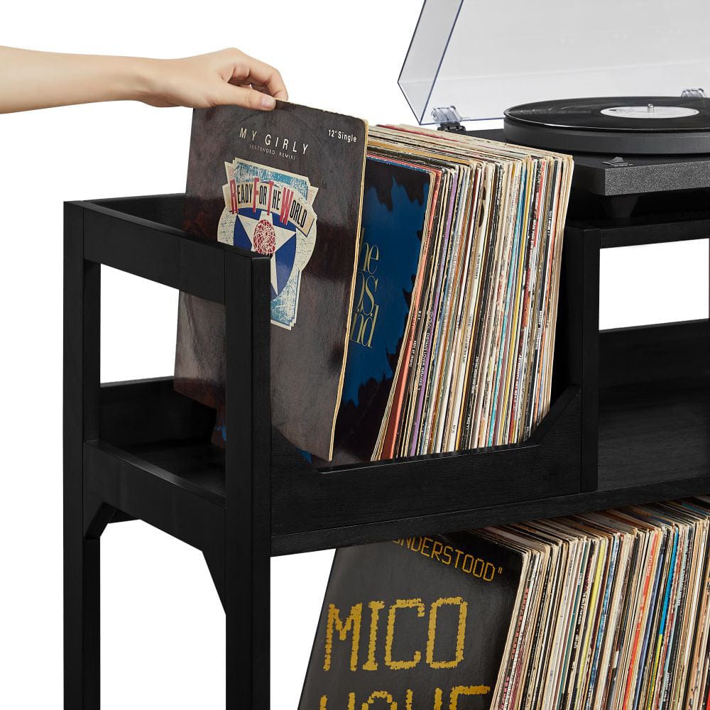 Crosley Furniture - Asheville Medium Record Player Stand With Vinyl Storage - CF1147-BK view 8
